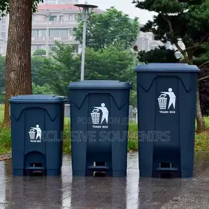 Grey Pp Plastic Pedal Trash Can