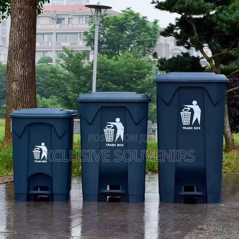 Grey Pp Plastic Pedal Trash Can