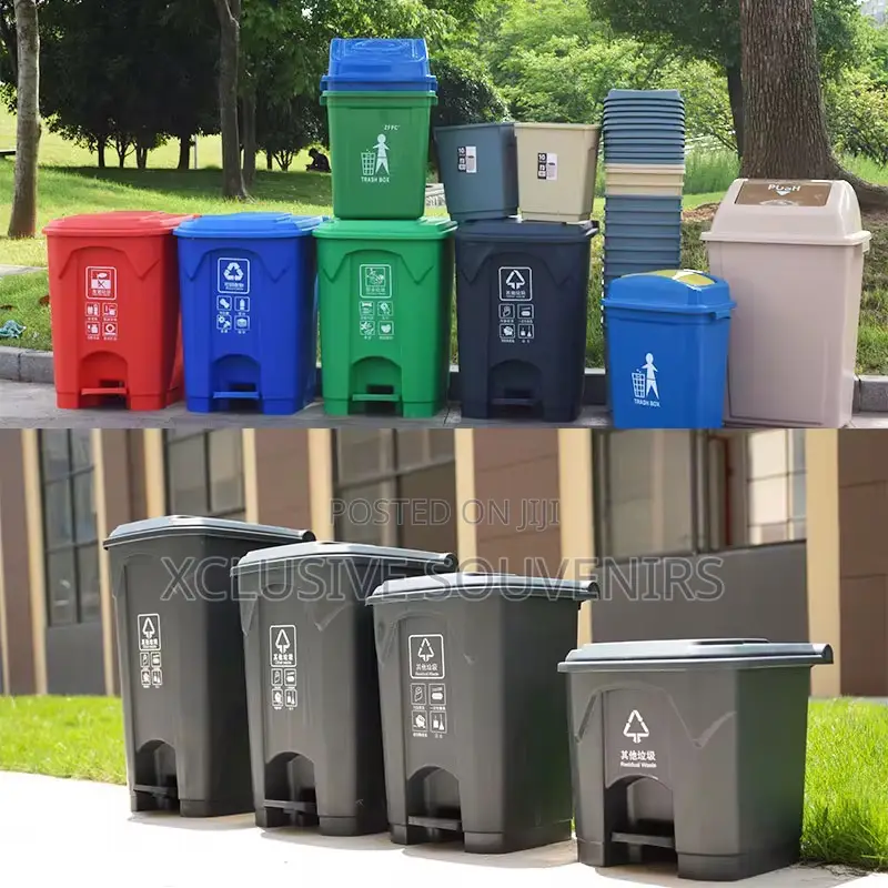 Grey Pp Plastic Pedal Trash Can