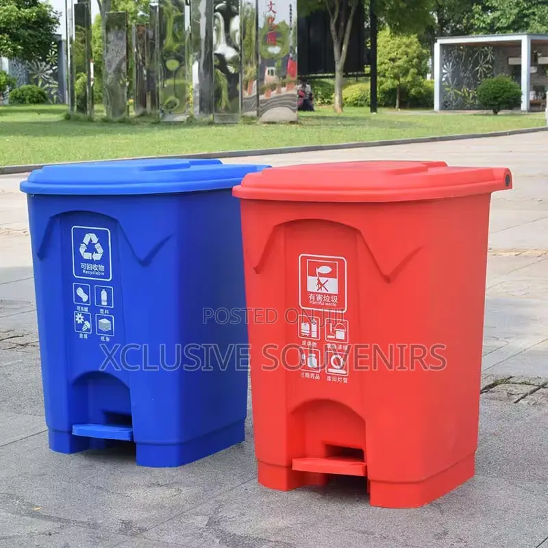 Grey Pp Plastic Pedal Trash Can