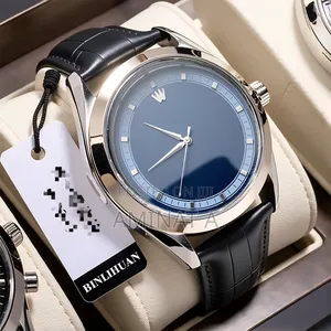 Blue Dial Leather Men's Wristwatch Fashion Trend Casual Men Watch