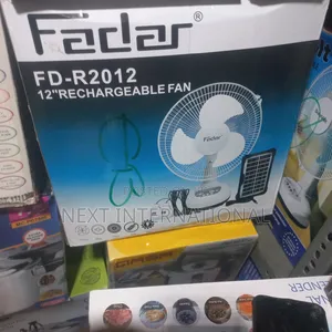 Fadar Rechargeable Table Fan 12 Inches With Panel and Bulbs
