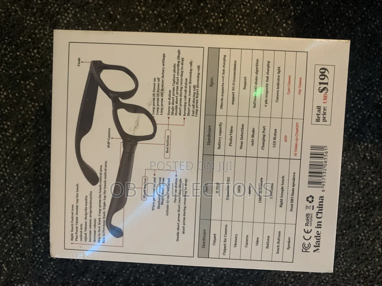 Smart Glass,Wifi Bluetooth Camera Record Language Translation 3lenses