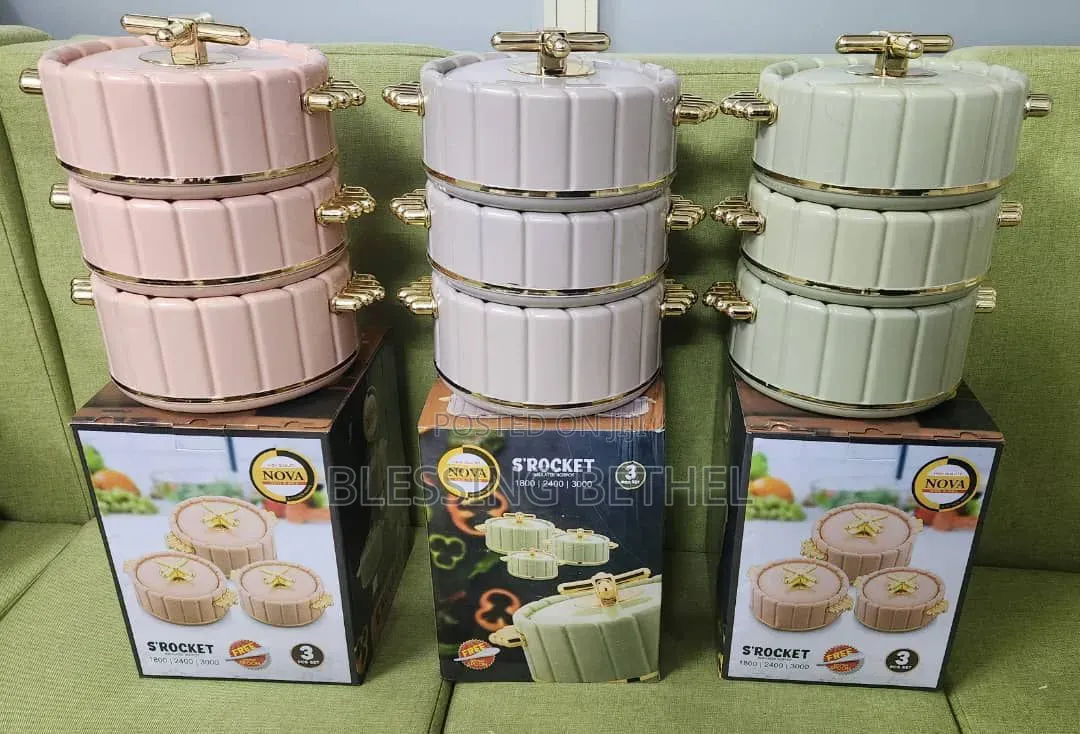 3pcs S' Rocket Insulated Food Flask