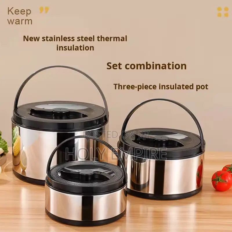 3pcs Thermal Lunch Box Stackable Snack Box Container Stainless Steel