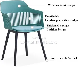 Nordic Luxe Plastic Dining Chair With Wooden Legs – Modern Durable