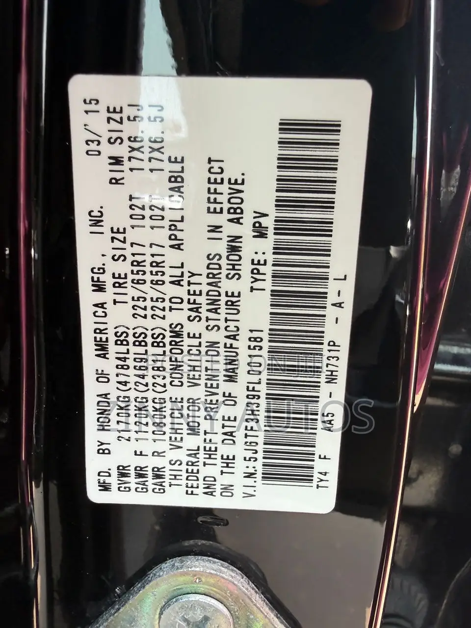 Honda Crosstour 2015 Black