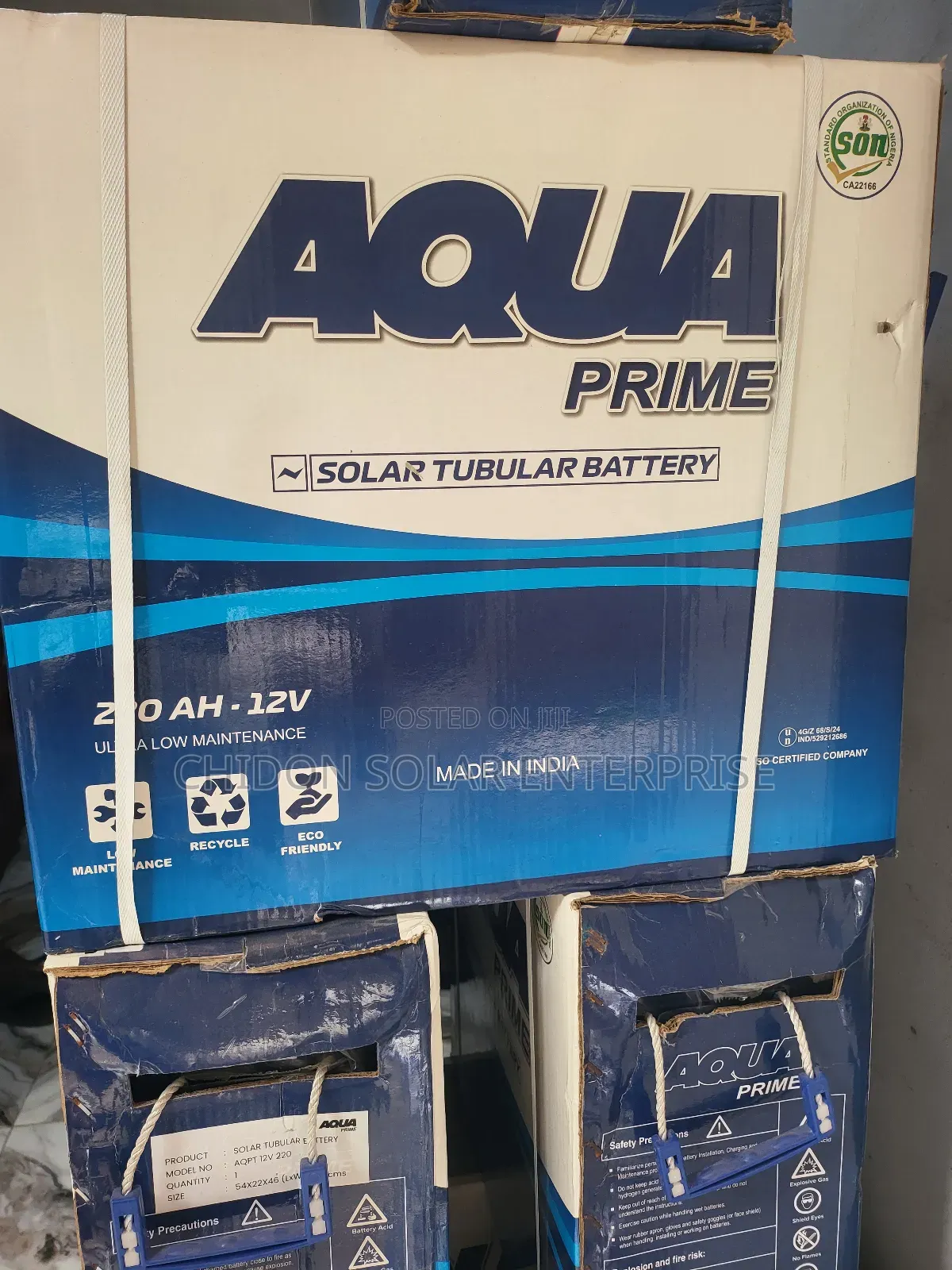 220ah 12v Aqua Tubular Battery