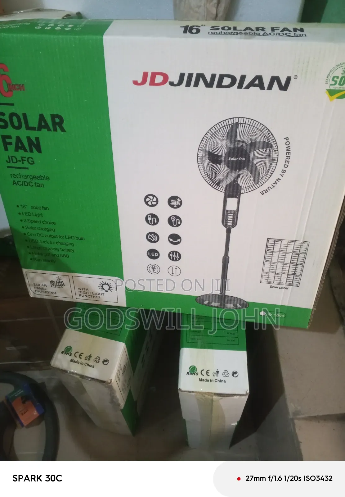 Jd Jindian Solar Rechargeable Fan