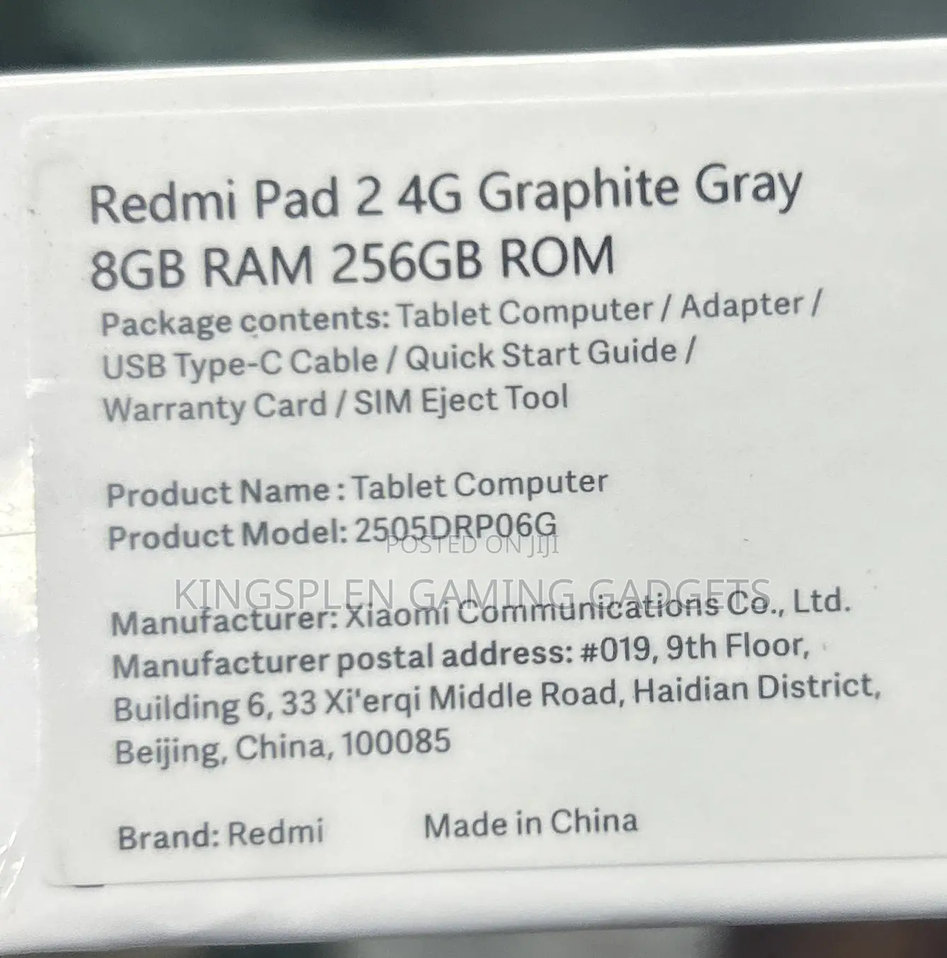 New Xiaomi Mi Pad 2 256 GB Gray