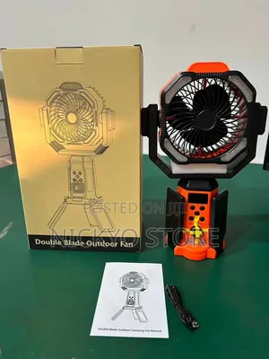 Outdoor Camping Misting Fan (Solar + Rechargeable) – 20,000mah
