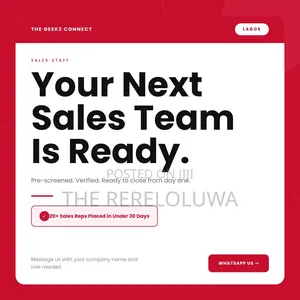 Sales Staff Recruitment Lagos | Verified Ready To Work