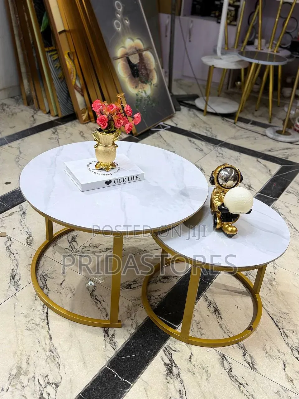 Marble-Top Nesting Center Tables