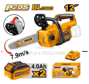Ingco Cordless Chain Saw, Brushless Motor, 12"