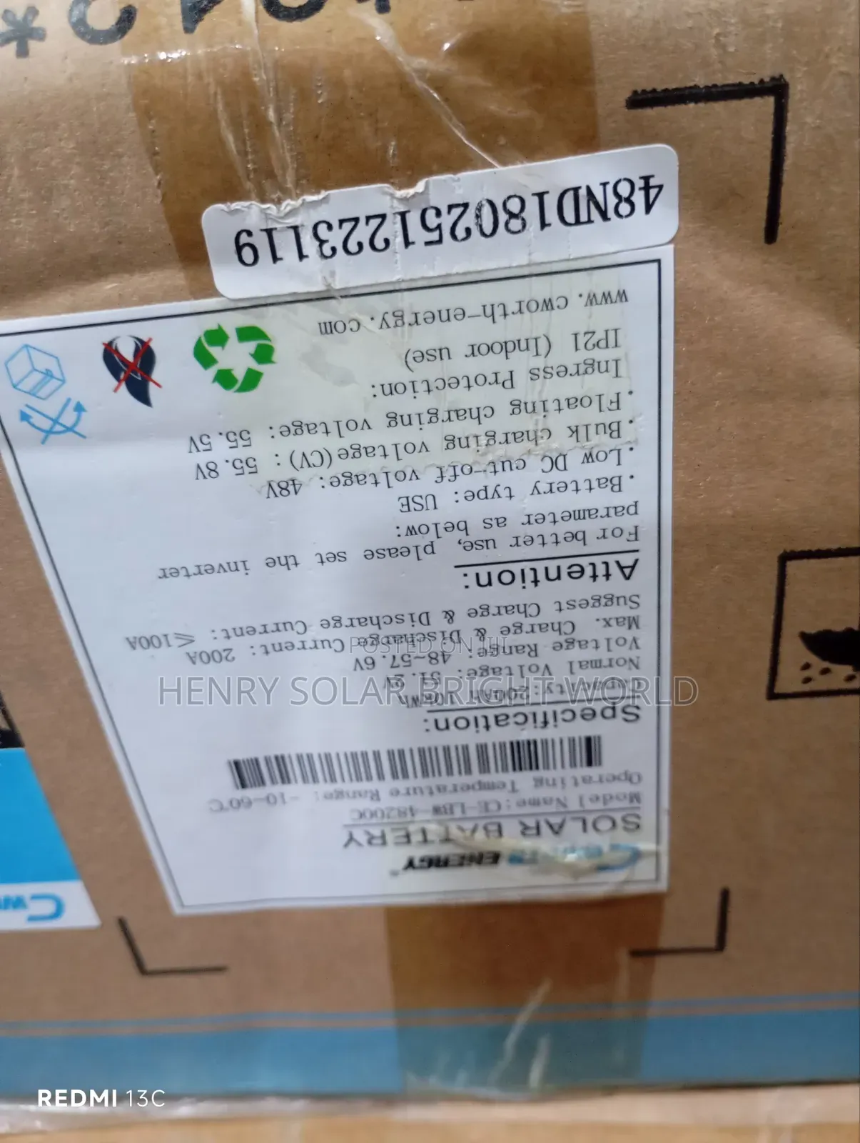 Cworth 10kwh 51.2v Lithium Battery