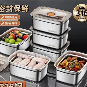 5pcs Stainless Steel Food Storage Boxes (T2mm7)