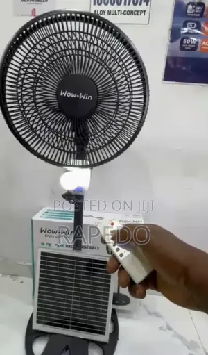 17.2 Wow-Win Inches Solar Rechargeable Fan With Remote
