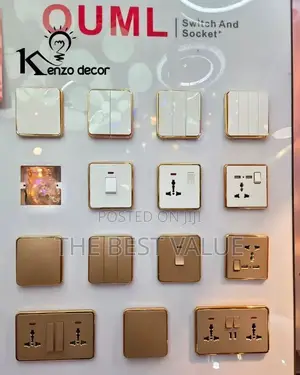 White and Gold Switches and Socket