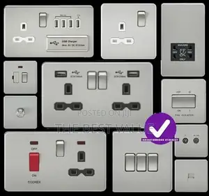 Flat Plates Metallic Switches and Socket
