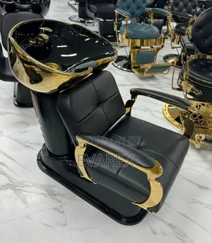 Exotic Hair Salon Chair Black/Gold Color