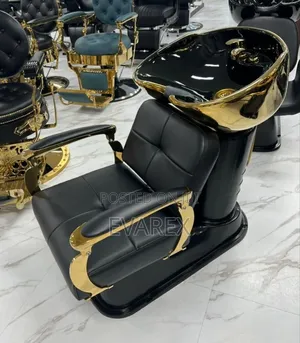 Exotic Hair Wash Salon Chair Black/Gold Color