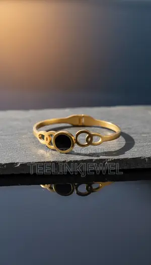 Elegant Stainless Steel Gold-Tone Bangles