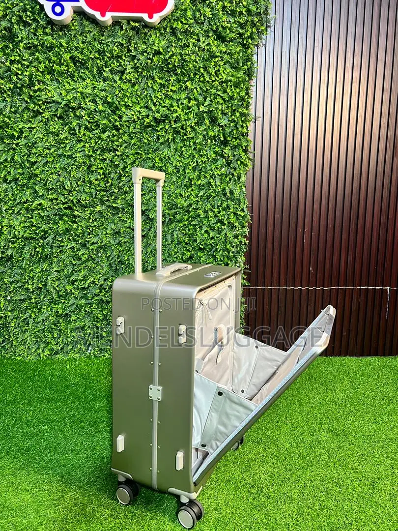: Premium Olive Green Aluminum Frame Luggage Set