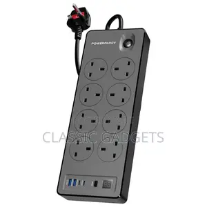 Powerology 8ac 2990w Power Strip Pd 20w With 2m Length Cable
