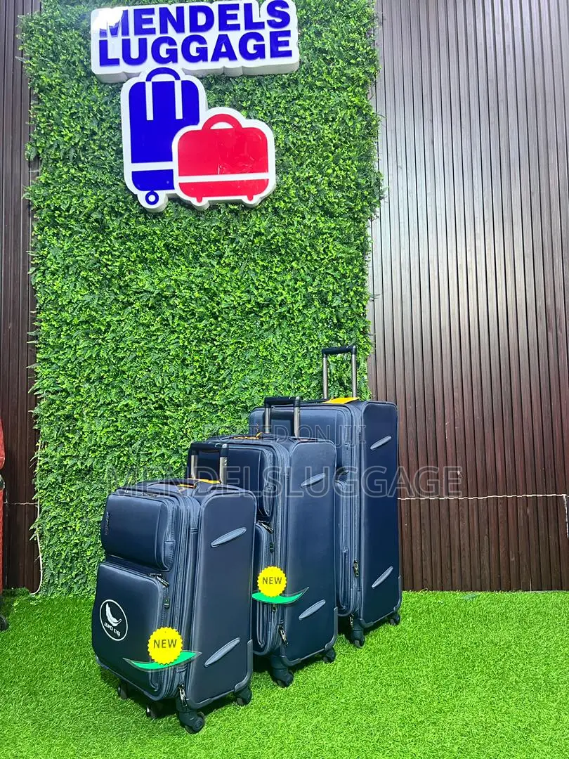 Durable Navy Blue Soft Shell Luggage Set