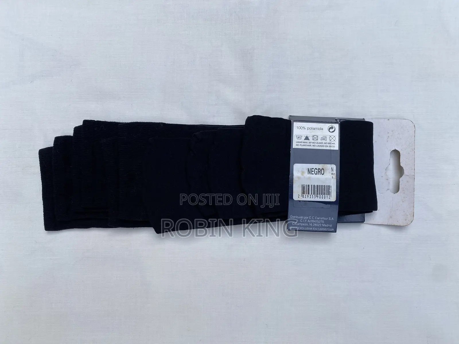 Texbasic Polyamide Nylon Black Socks Set of 3 One Size