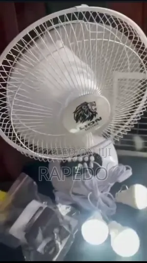 Lion Electric Solar Rechargeable Table Fan 12 Inches