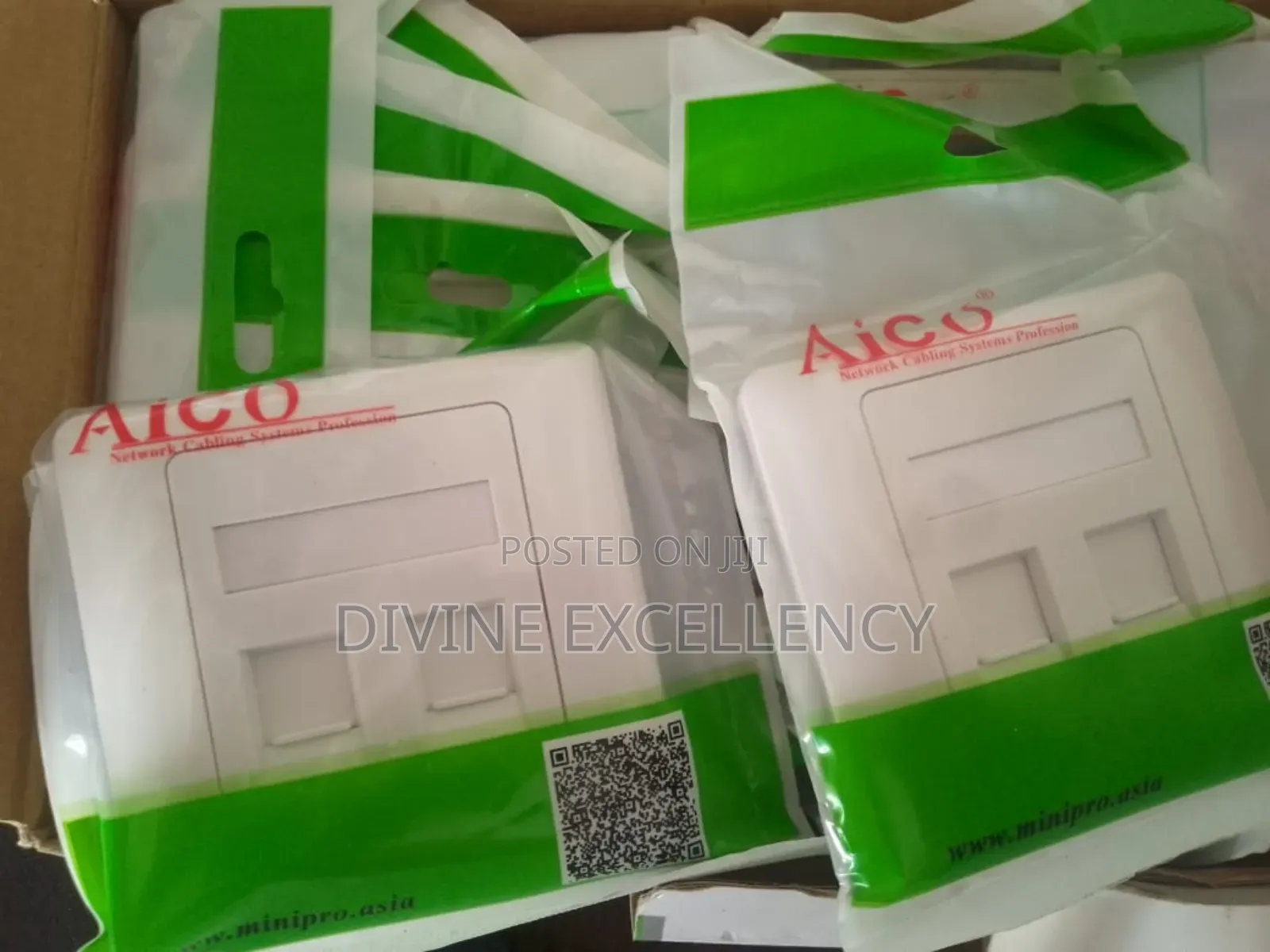 Aico Cat6/Rj45 Double Faceplate
