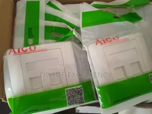 Aico Cat6/Rj45 Double Faceplate