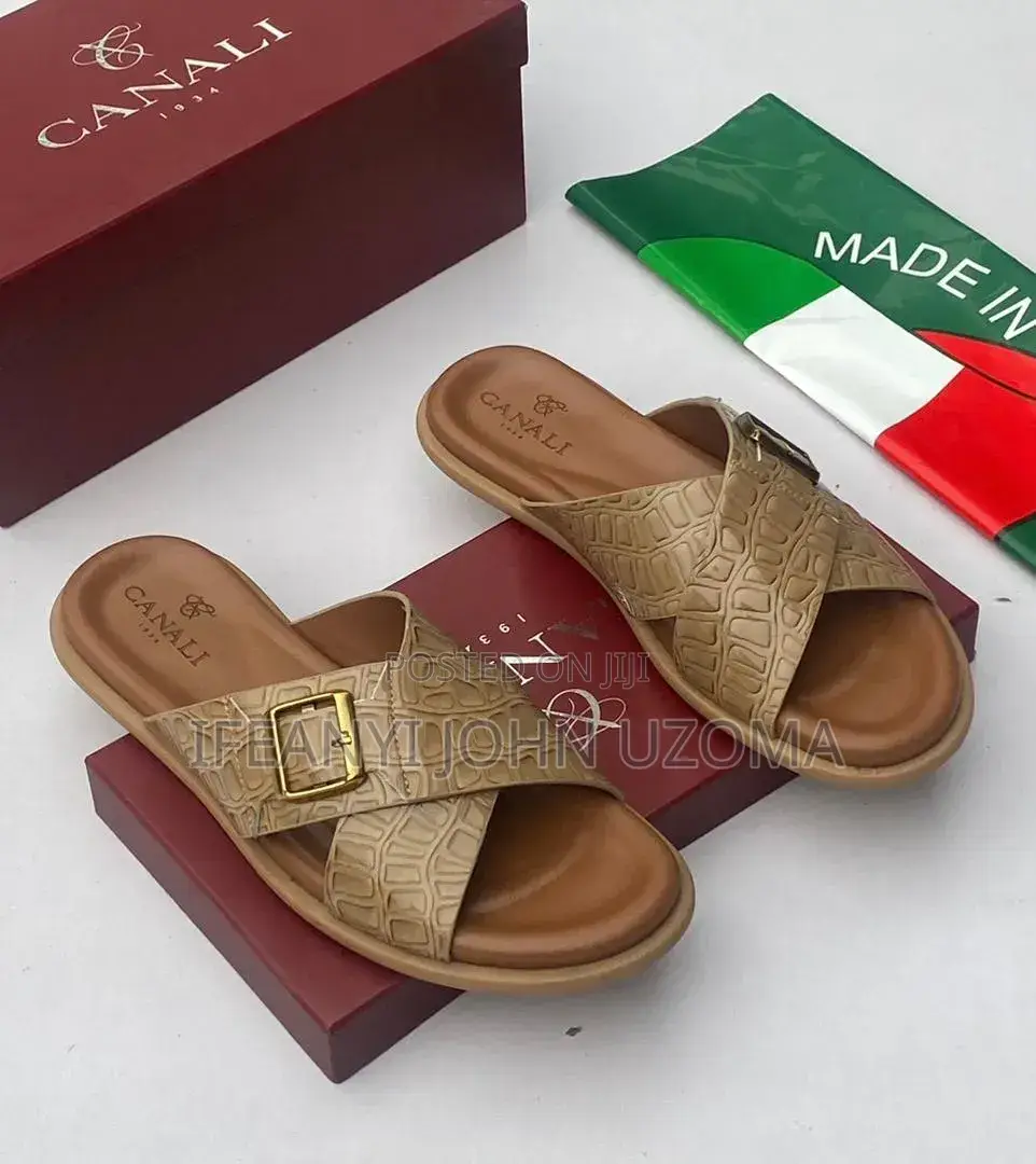 Italian Leather Men Slippers
