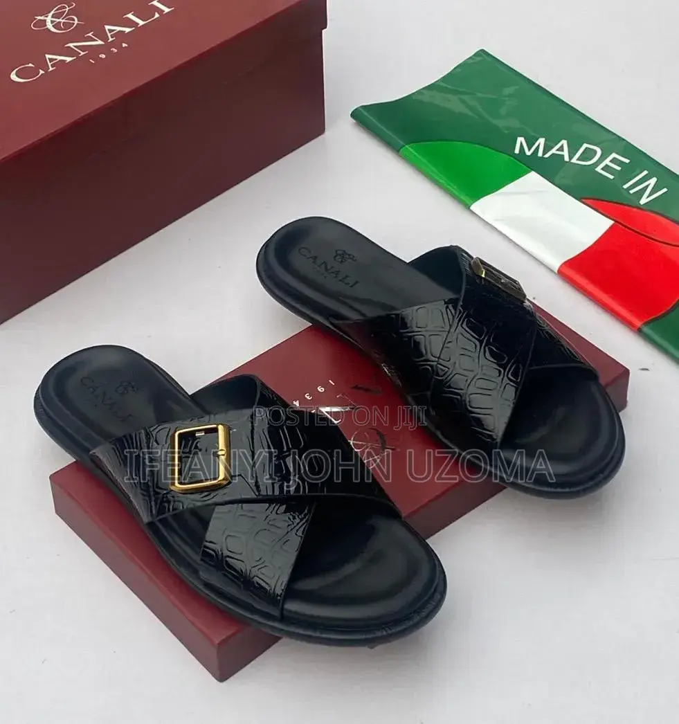 Italian Leather Men Slippers