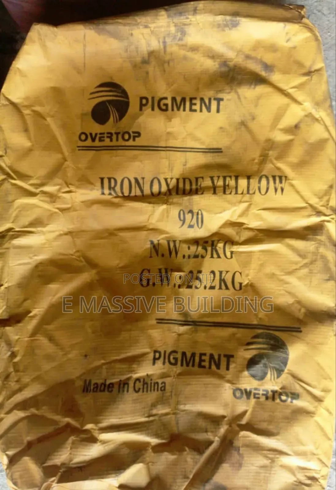 Iron Oxide Yellow Pigment.