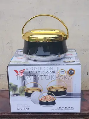 3 Pic Gold and Black Color Cooler /Warmer