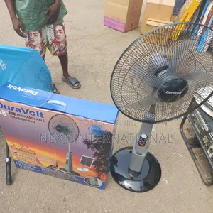 Duravolt Rechargeable Fan 18 Inches With Panel and Bulbs