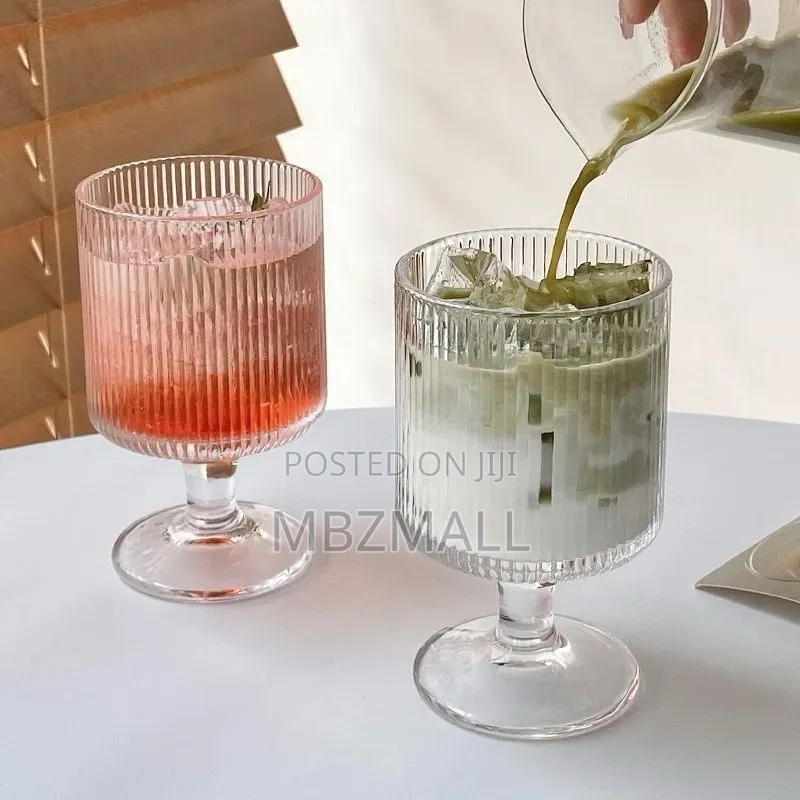 Big Goblet Striped Glass Cup