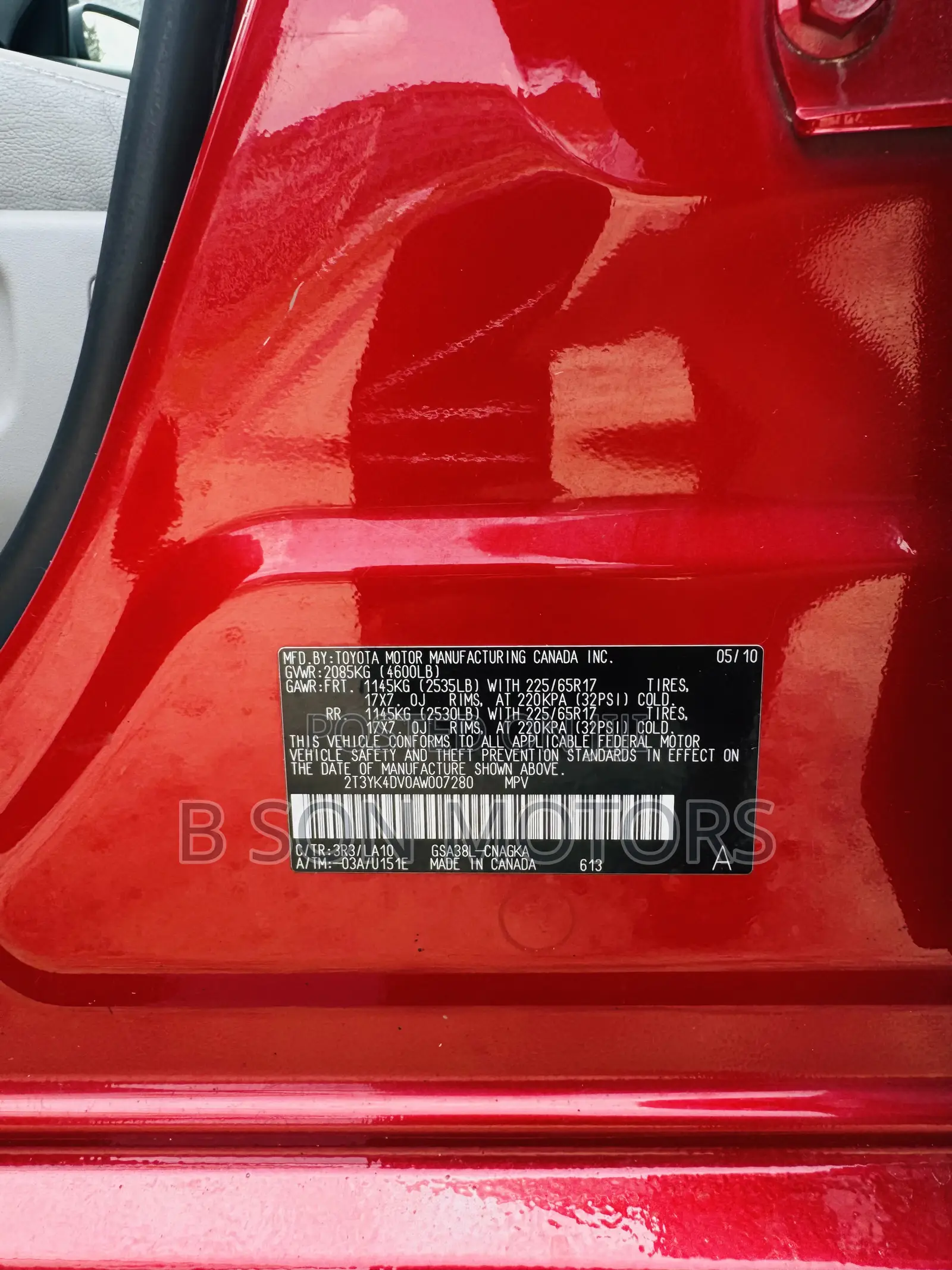 Toyota RAV4 3.5 Limited 4x4 2010 Red