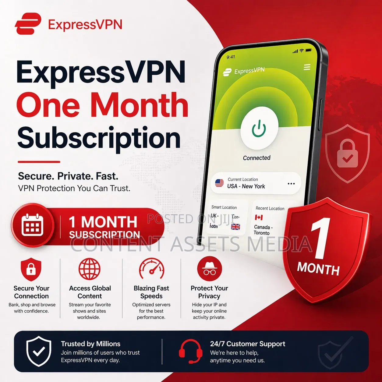 Express VPN (1 Month Premium Subscription)