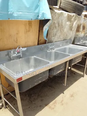 3 Bowls Kitchen Washing Sink