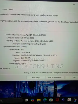Laptop Lenovo Legion 5 16GB Intel Core i9 SSD 1T