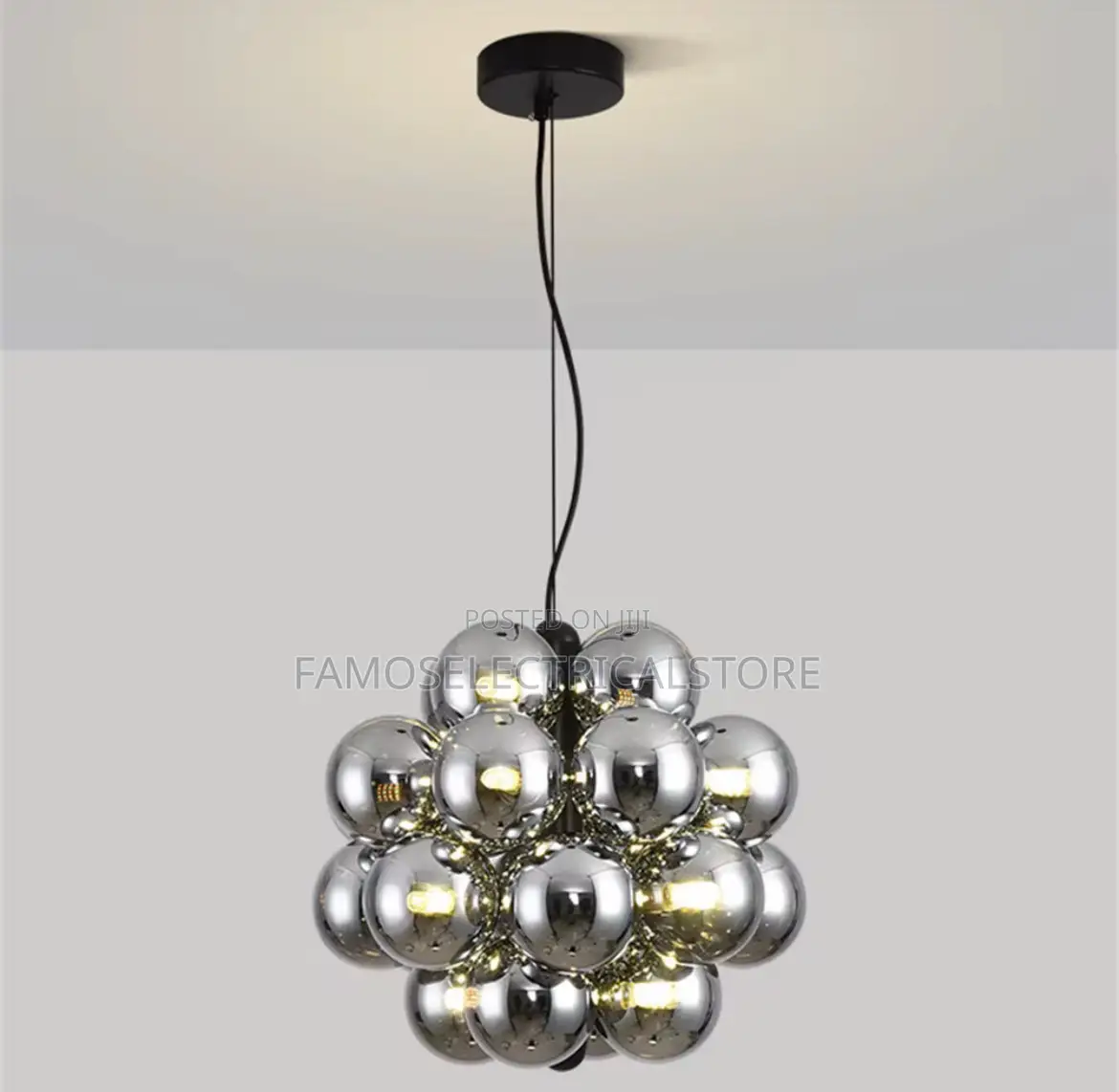 Minimalistic Black Globe Chandelier