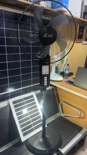 JCNS Solar Standing Fan 16 Inches Black