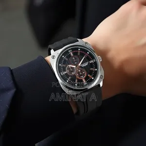 Steel Quartz Leather Strap Unique Men’S Wrist Watch With Case