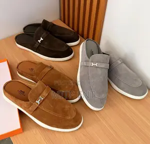 Hermes Men’S Suede Half Shoes