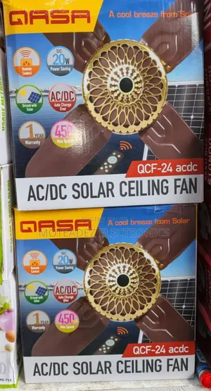 Qasa Ac/Dc 20w Energy Saving Solar Ceiling Fan With Remote