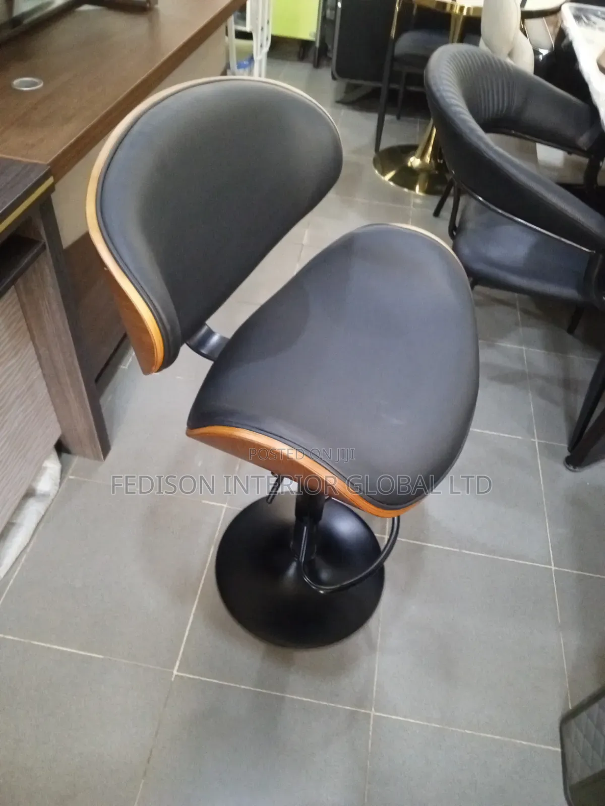 Adjustable Wooden Back Barstool