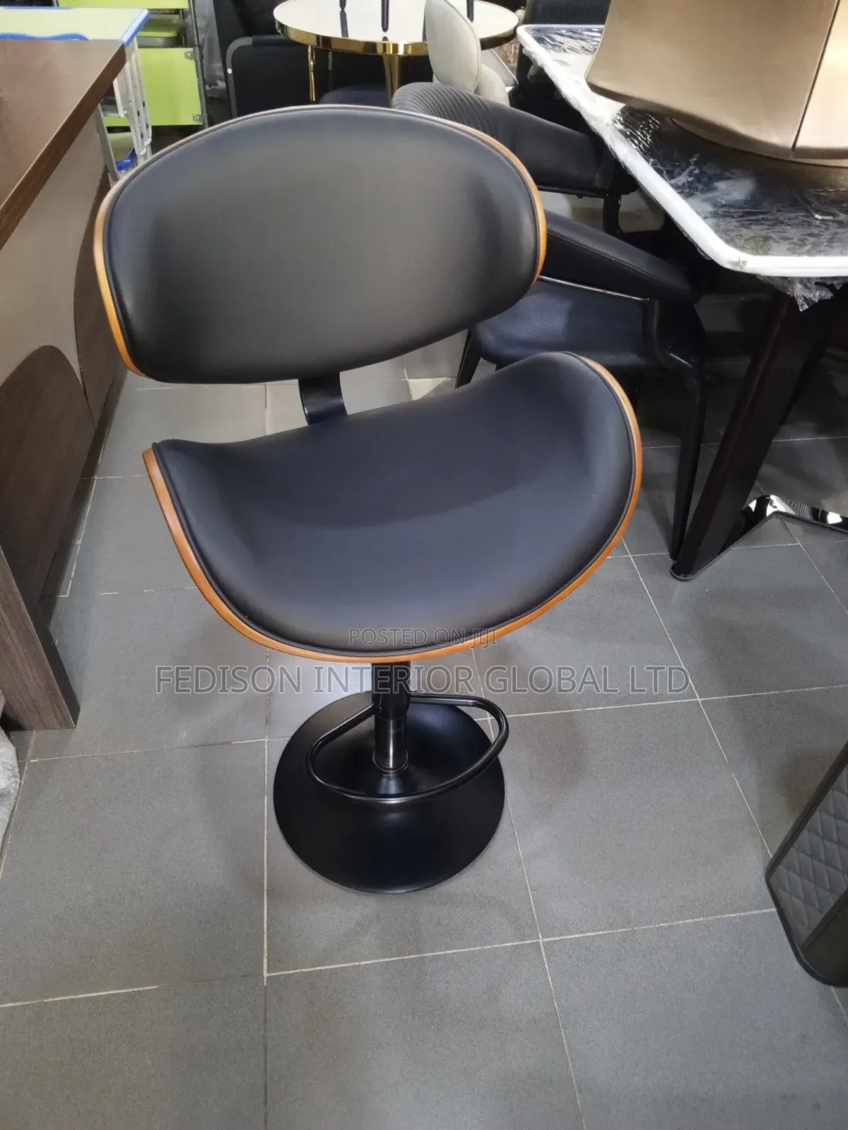 Adjustable Wooden Back Barstool